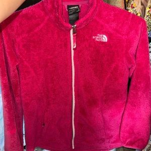 Girls Hot Pink Osito Fleece North Face Jacket GUC size 14/16 or Large = women xs